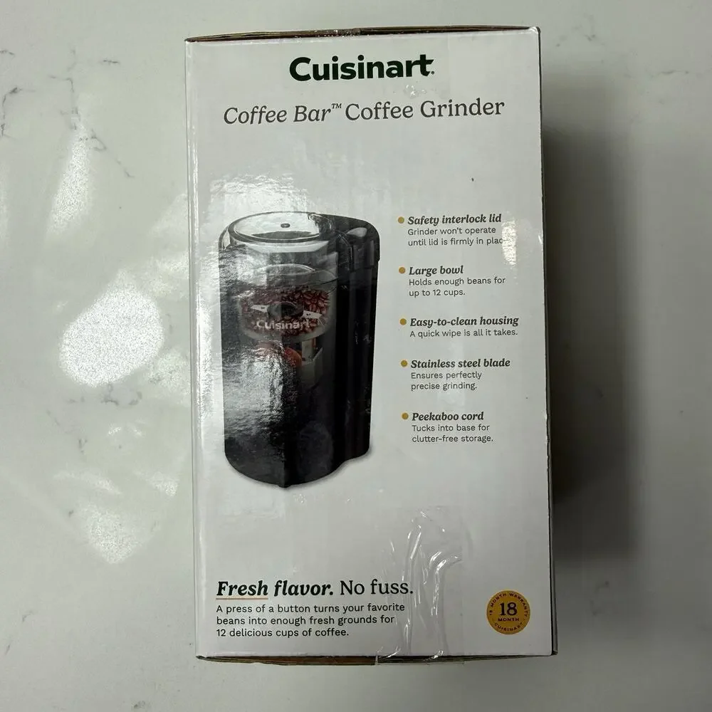 Cuisinart 12 Cup Coffee Bar Coffee Grinder, Black, DCG-20BKN New